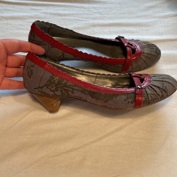 Roberto Vianna Plaid Shoes With Wooden Heel - Picture 3 of 11